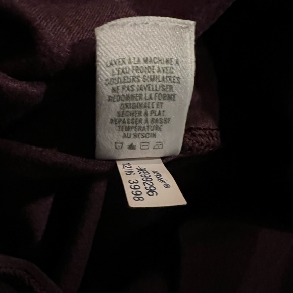 Aerie Chill Play Move Capri Leggings Women's Heathered Purple/Maroon Cutout Ties - Picture 12 of 15